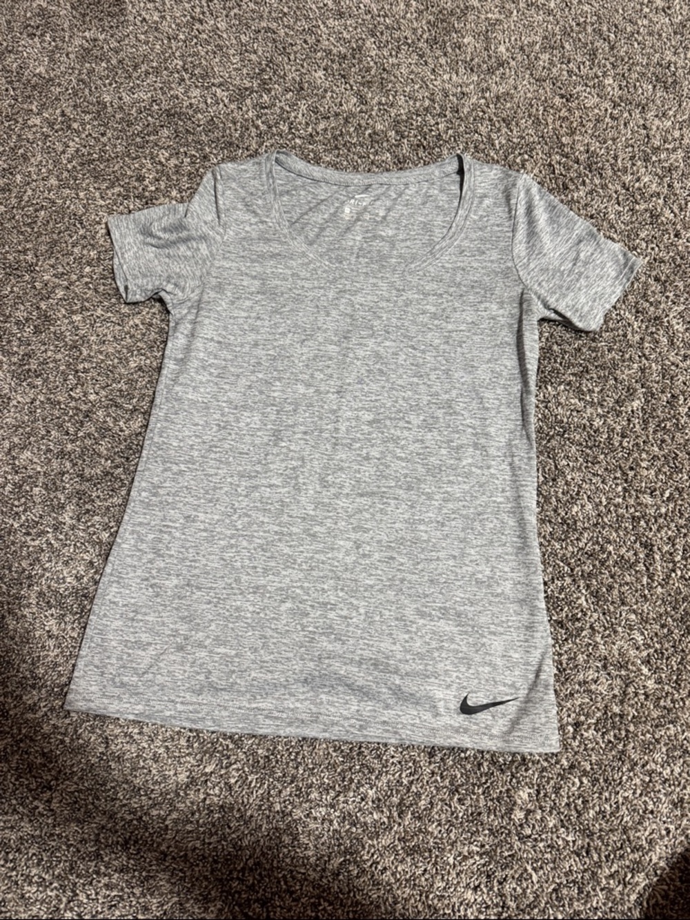 Nike Light Heather Gray Scoop Neck Athletic Tee